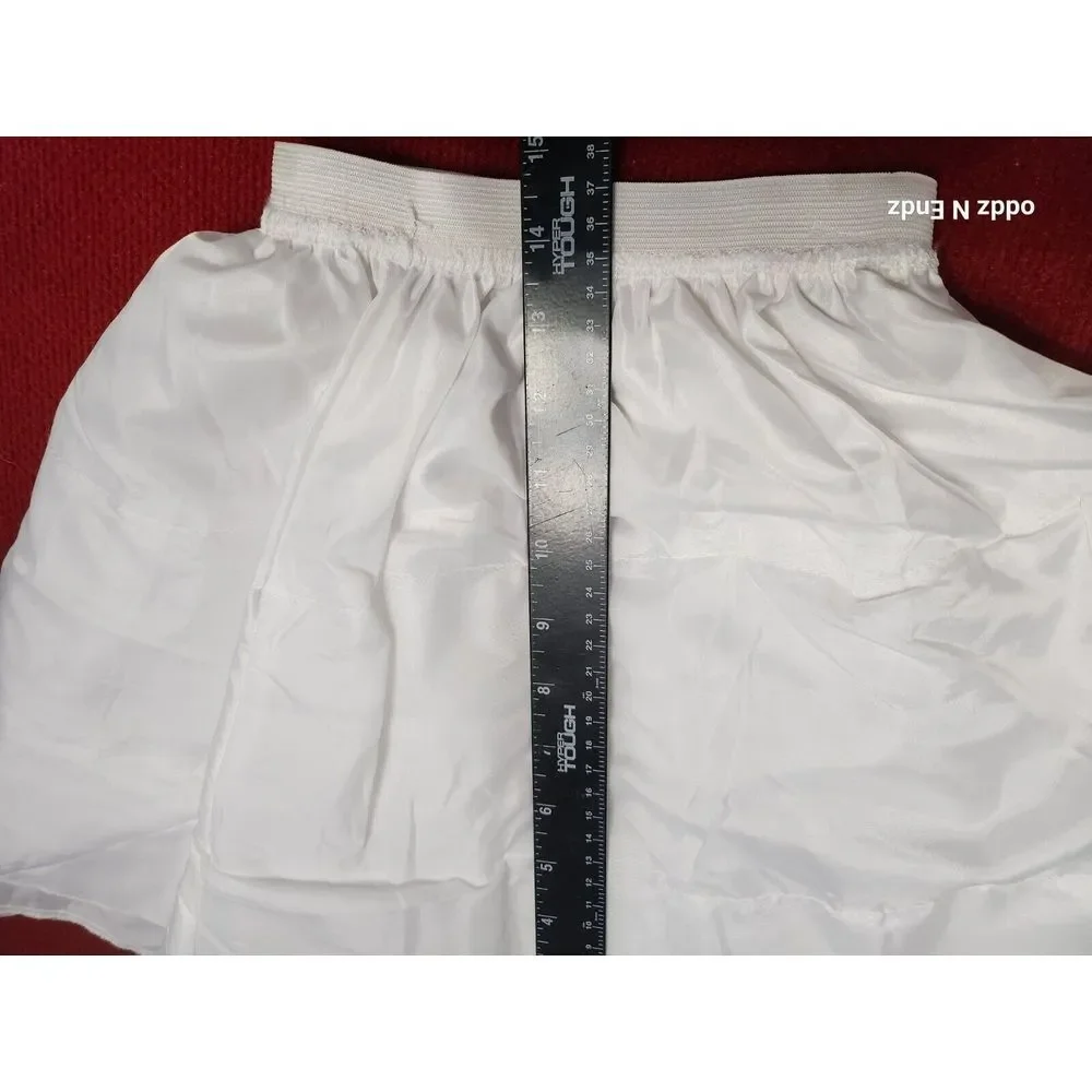 Vintage Childs White Petticoat‎ Skirt With Lace Trim Elastic Waist Underskirt